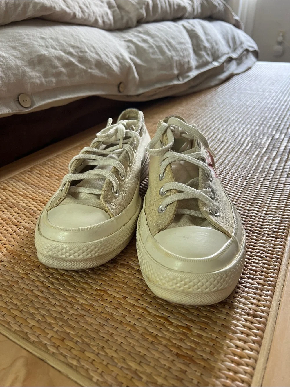 Men’s Converse x Commes des Garcons Low-Top Sneakers with Red Heart